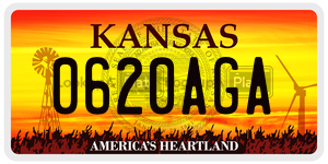 0620AGA  license plate in KS