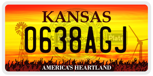 0638AGJ  license plate in KS