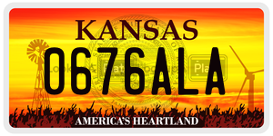 0676ALA  license plate in KS