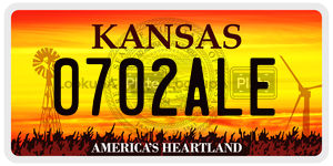 0702ALE  license plate in KS