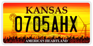 0705AHX  license plate in KS