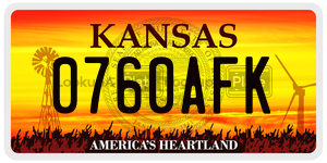 0760AFK  license plate in KS