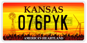 076PYK  license plate in KS
