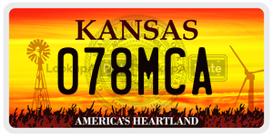 078MCA  license plate in KS