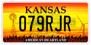 079RJR  license plate in KS