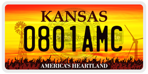 0801AMC  license plate in KS
