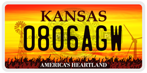 0806AGW  license plate in KS