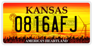 0816AFJ license plate in Kansas