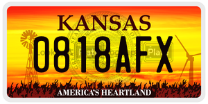 0818AFX  license plate in KS