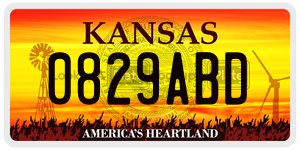 0829ABD  license plate in KS