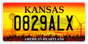 0829ALX  license plate in KS