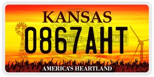 0867AHT  license plate in KS