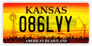 086LVY license plate in Kansas