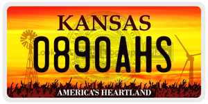 0890AHS  license plate in KS