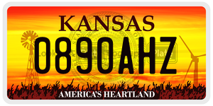 0890AHZ  license plate in KS
