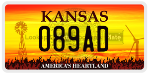 089AD  license plate in KS