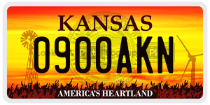 0900AKN  license plate in KS