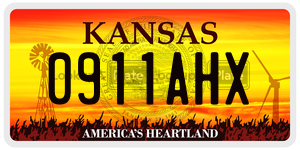0911AHX  license plate in KS