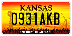 0931AKB  license plate in KS