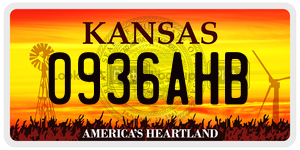 0936AHB  license plate in KS