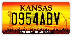 0954ABV  license plate in KS