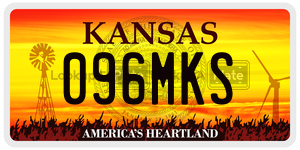 096MKS  license plate in KS