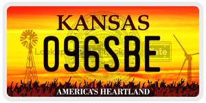 096SBE  license plate in KS