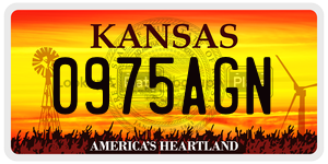 0975AGN  license plate in KS