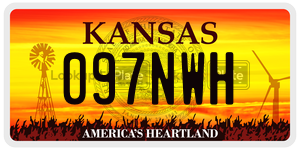 097NWH  license plate in KS