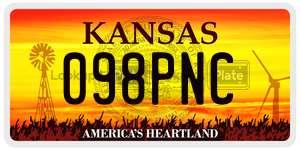 098PNC  license plate in KS