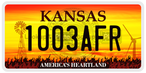 1003AFR  license plate in KS