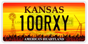 100RXY  license plate in KS
