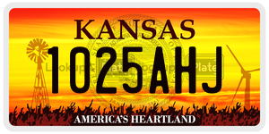 1025AHJ  license plate in KS
