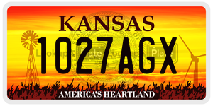 1027AGX  license plate in KS