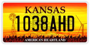 1038AHD  license plate in KS