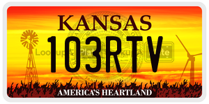 103RTV  license plate in KS