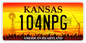 104NPG  license plate in KS