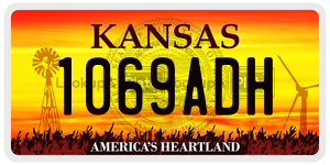 1069ADH  license plate in KS