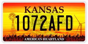 1072AFD  license plate in KS
