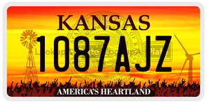 1087AJZ  license plate in KS