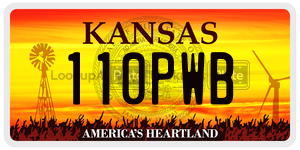 110PWB  license plate in KS