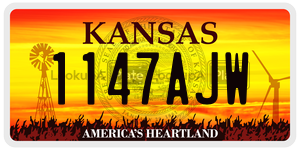 1147AJW  license plate in KS