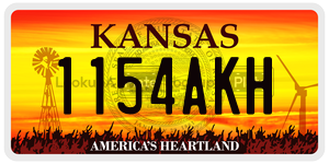 1154AKH  license plate in KS