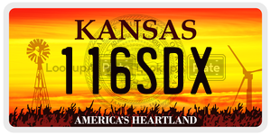 116SDX license plate in Kansas
