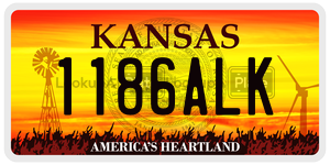 1186ALK  license plate in KS