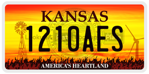 1210AES  license plate in KS