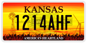 1214AHF  license plate in KS