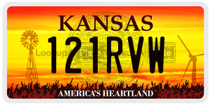 121RVW  license plate in KS