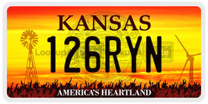 126RYN  license plate in KS