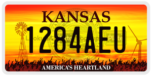 1284AEU  license plate in KS
